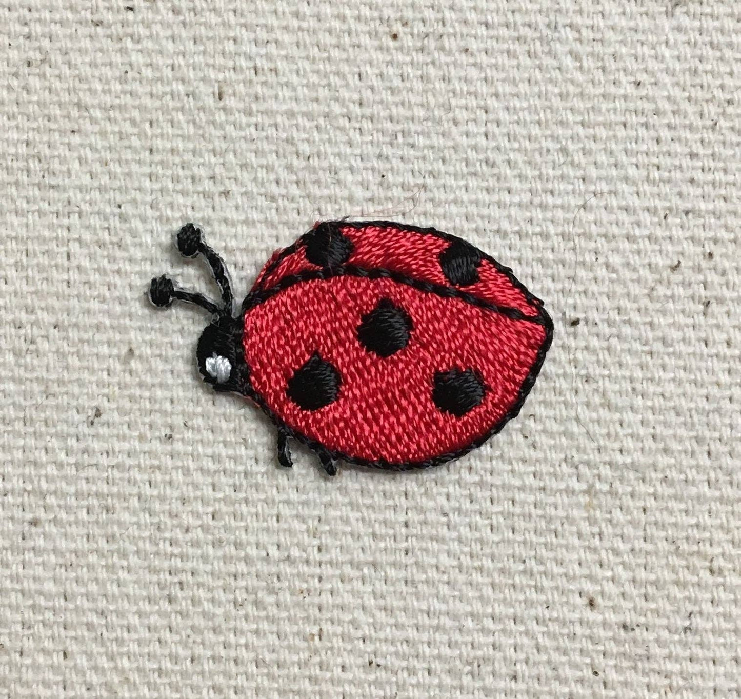 Set of 3, Mini Ladybug - Red/Black - Iron on Patch