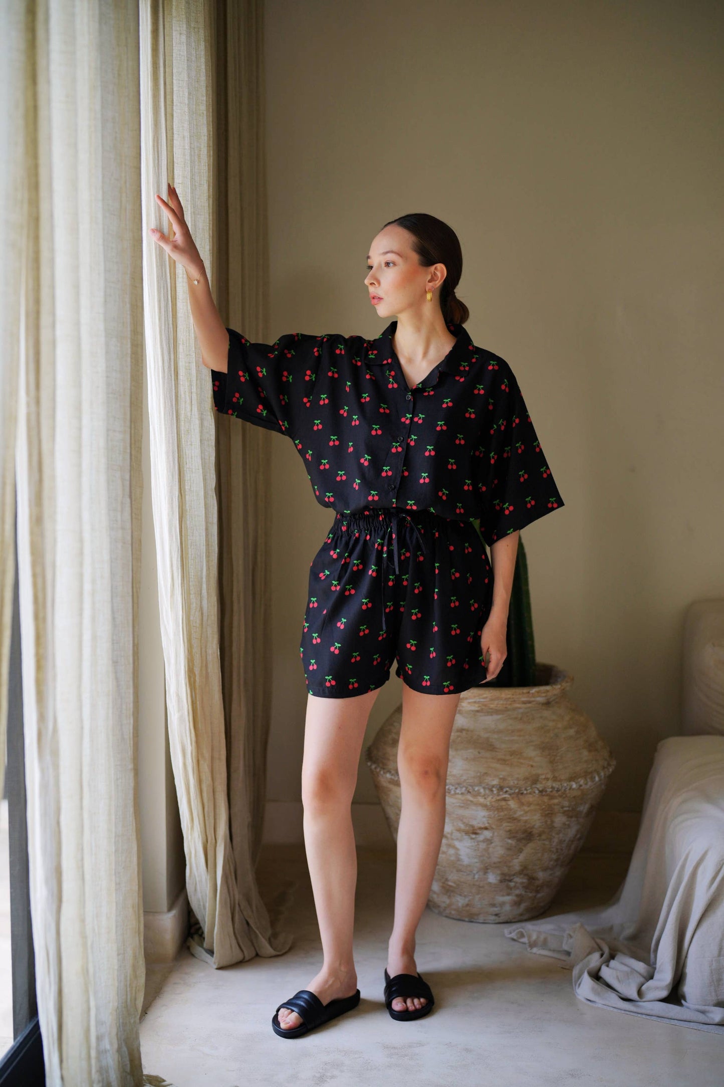 Cherry-Print Travel Matching Set - Luxe EQ