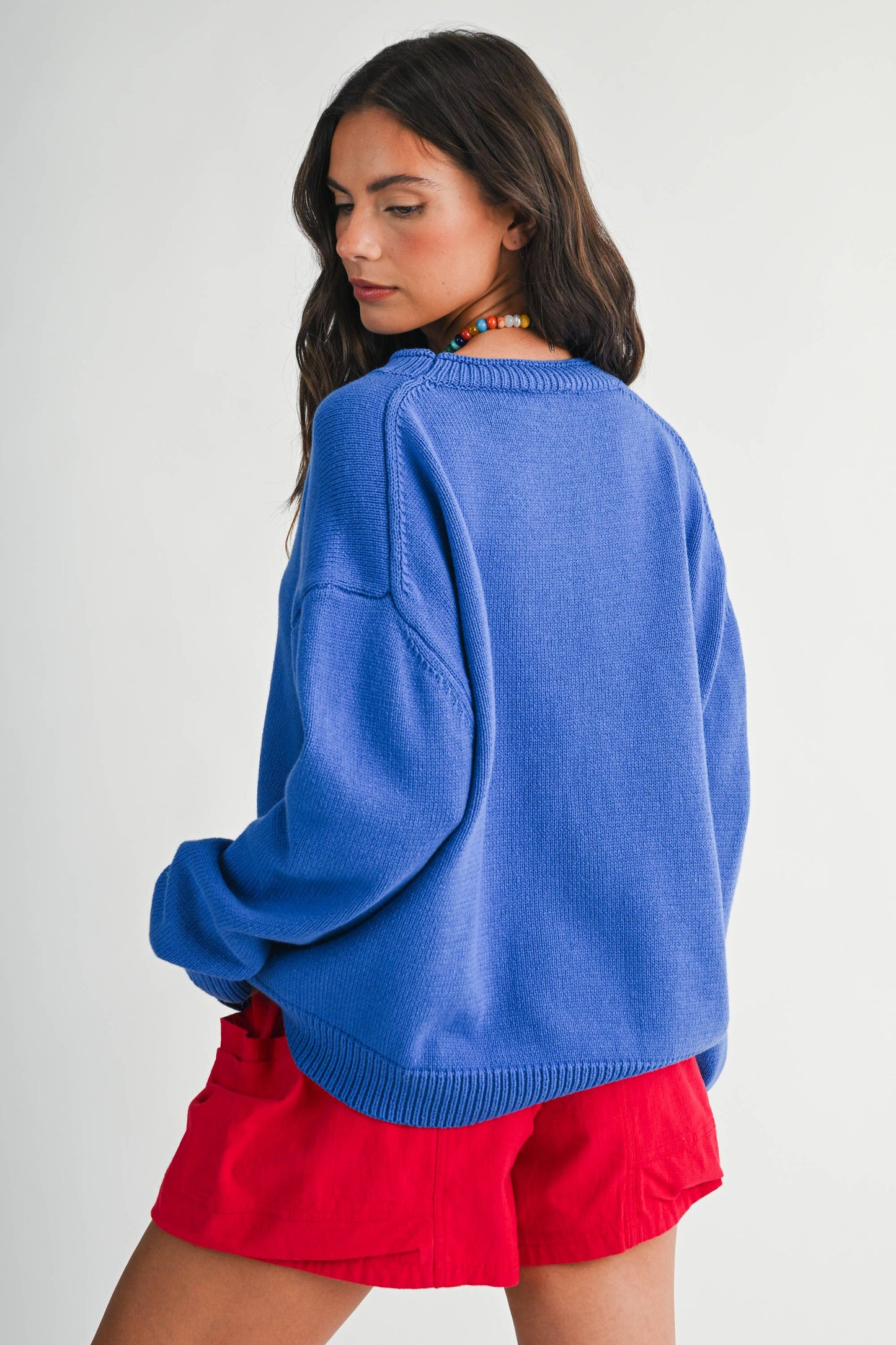 3434GK Oversized Graphic Knit Sweater