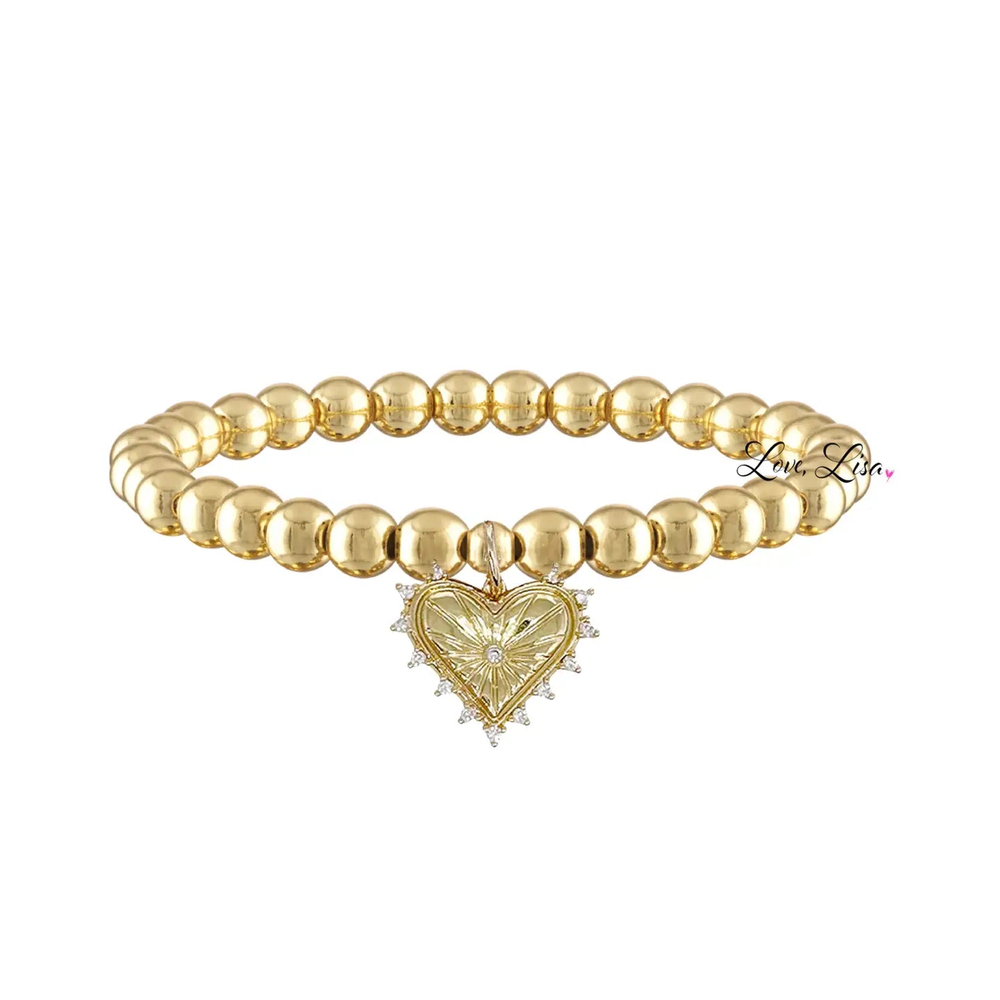 LOVE, LISA Stretch Bead and charm bracelet - Luxe EQ