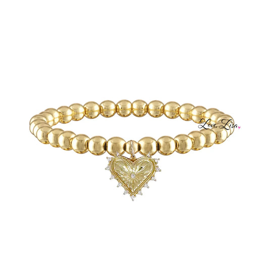 LOVE, LISA Stretch Bead and charm bracelet - Luxe EQ