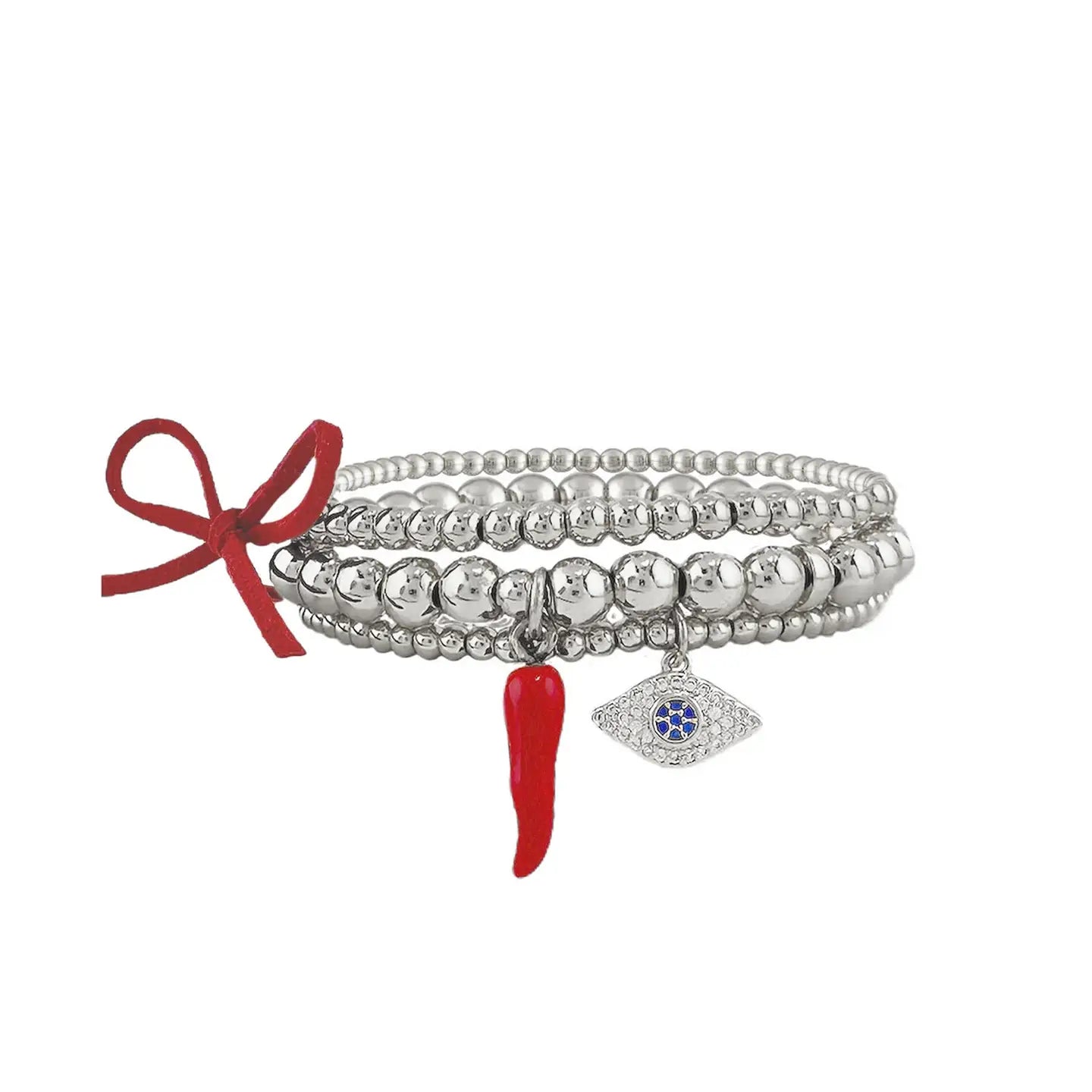 LOVE, LISA 3 Stack of Italian Cornicello Bracelets - Luxe EQ
