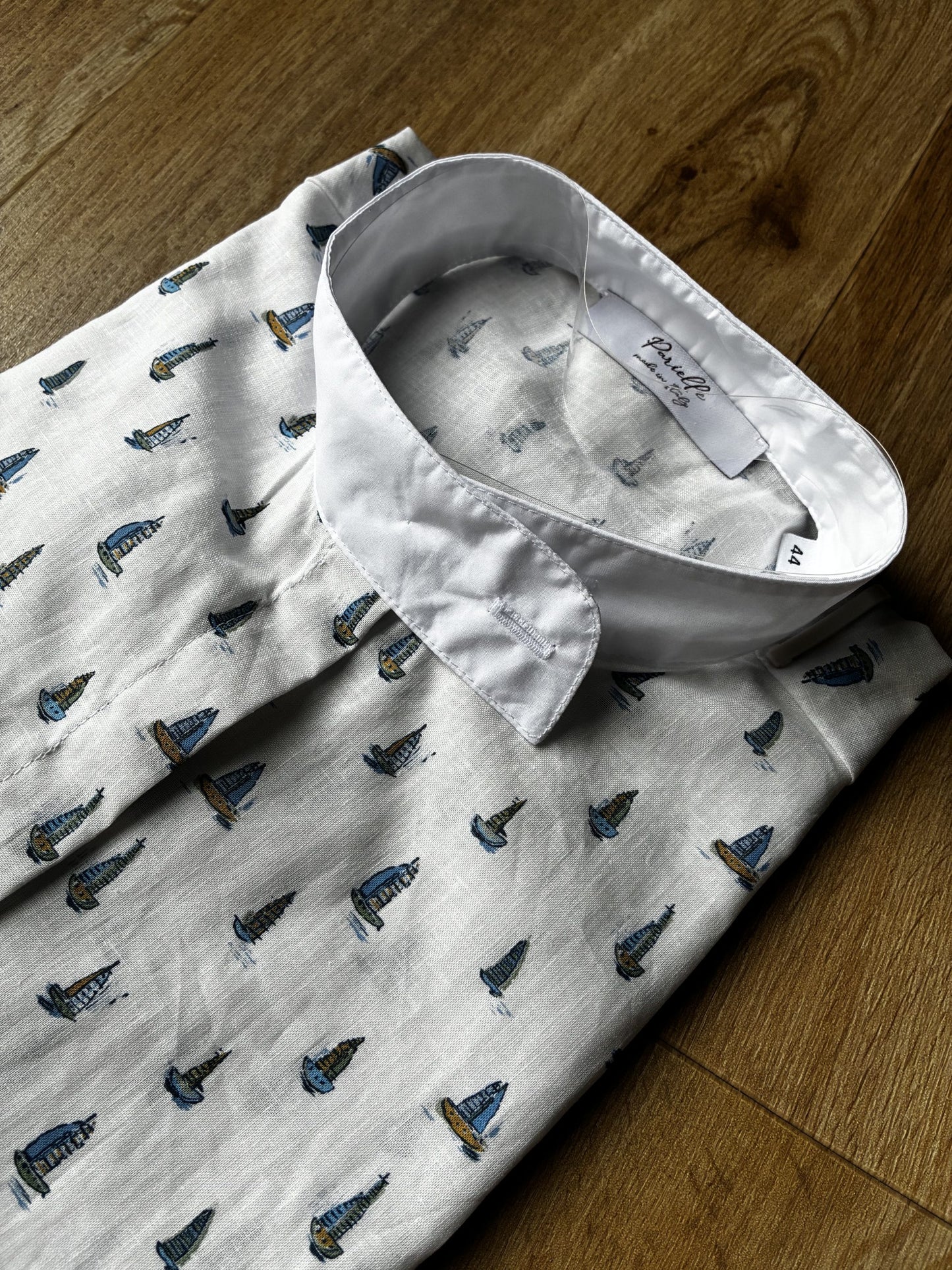 Parielle Short Sleeve Shirt Sail Boats