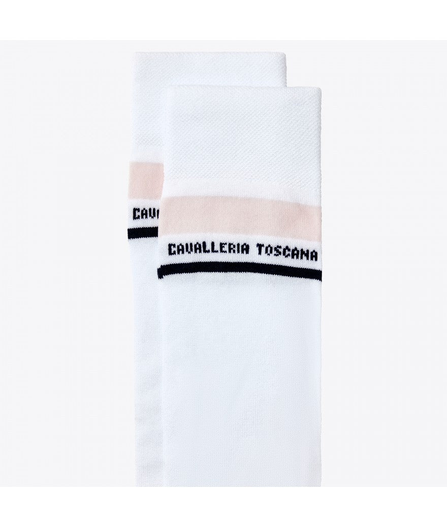 Cavalleria Toscana Embroidered CT Stripe Socks