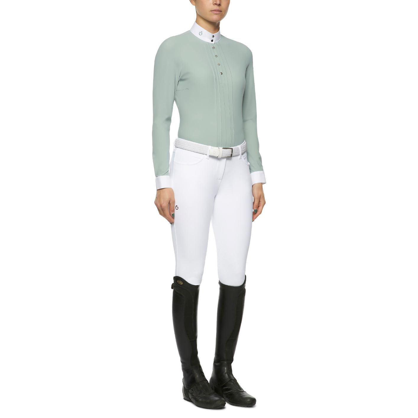 Cavalleria Toscana Pleated L/S Jersey Competition Polo