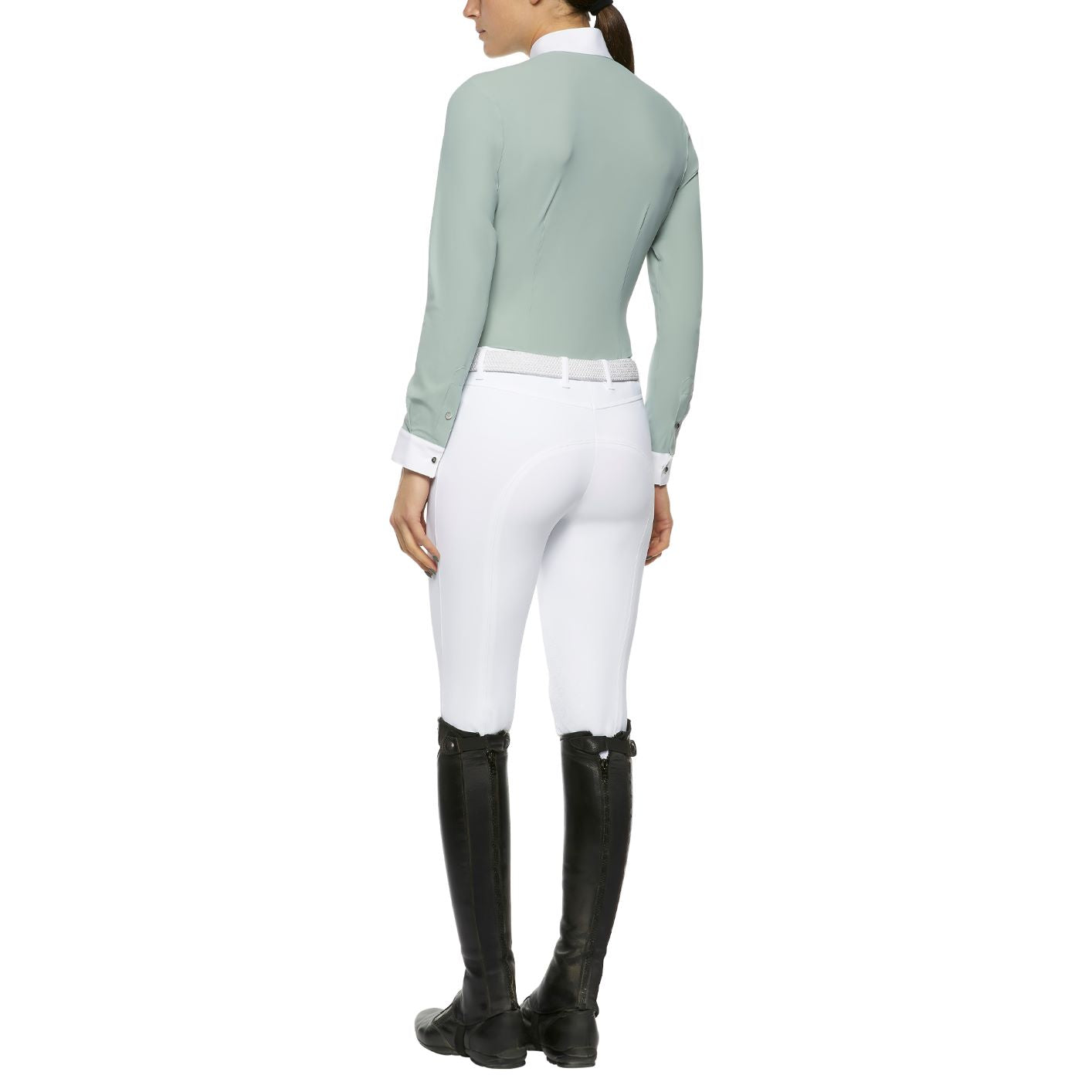 Cavalleria Toscana Pleated L/S Jersey Competition Polo