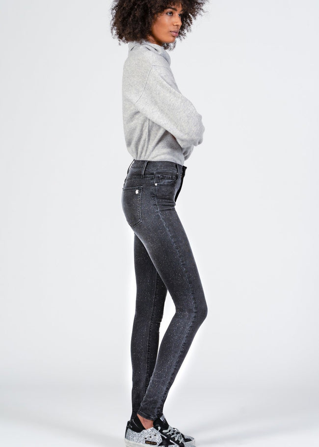 Black Orchid Denim Gisele High Rise Super Skinny with All Over Glitter - Slow Drive - Luxe EQ