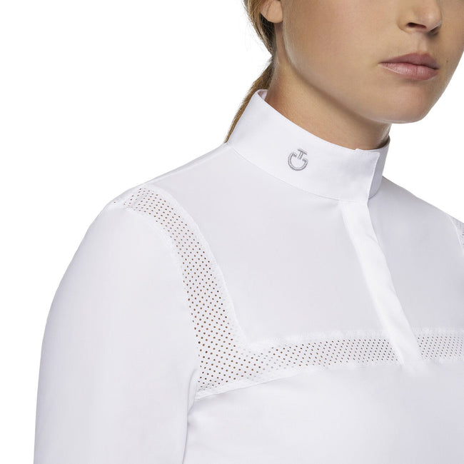 Cavalleria Toscana LONG-SLEEVED SHIRT WITH PERFORATED INSERT CAD188