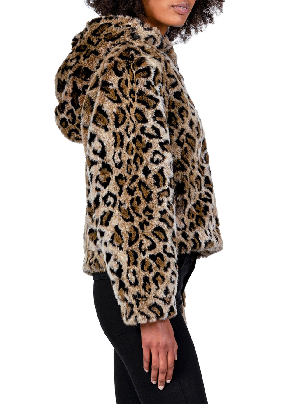 Black Orchid Leopard Faux Fur Coat - Luxe EQ