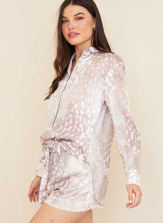 Bella Dahl Sand Spot Print Button Down Shirt