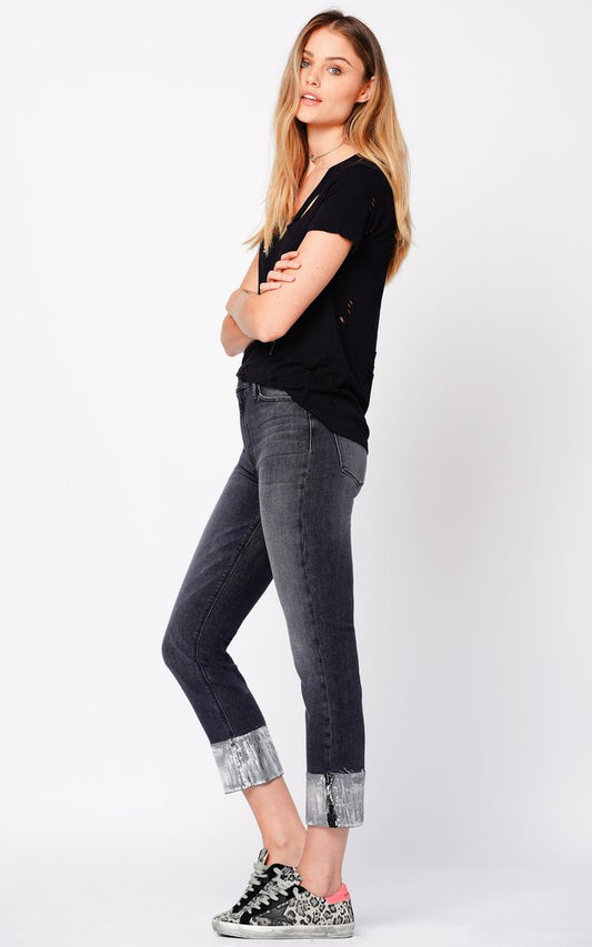 Black Orchid Denim Taylor Straight Foil Hem - Bring It Back - Luxe EQ
