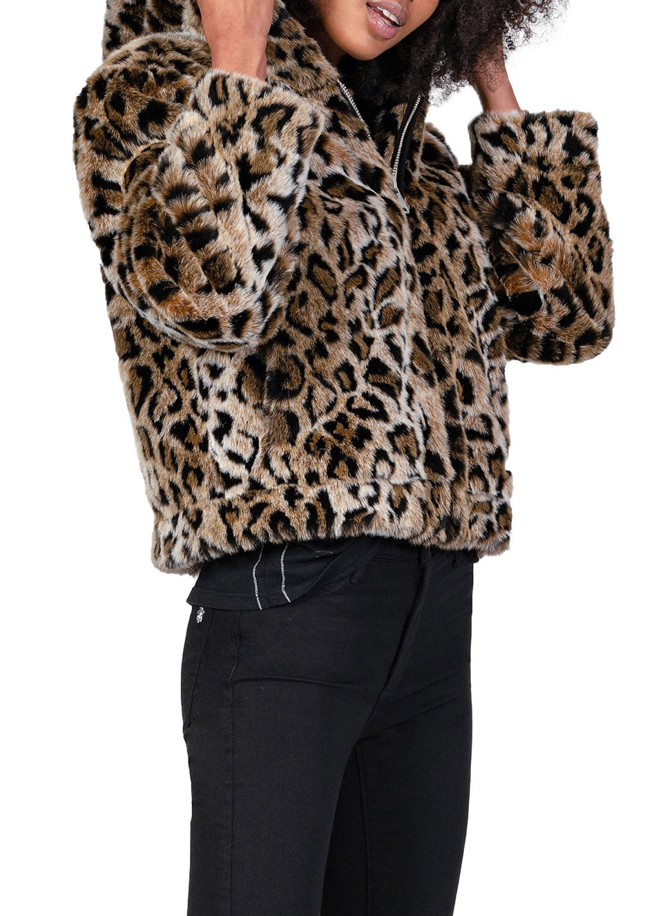 Black Orchid Leopard Faux Fur Coat - Luxe EQ