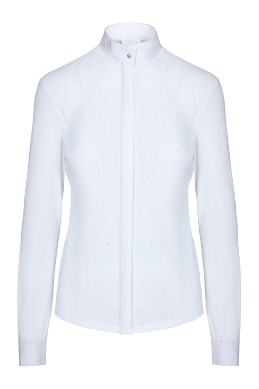 Cavalleria Toscana Perforated Competition Shirt with Piping - Luxe EQ