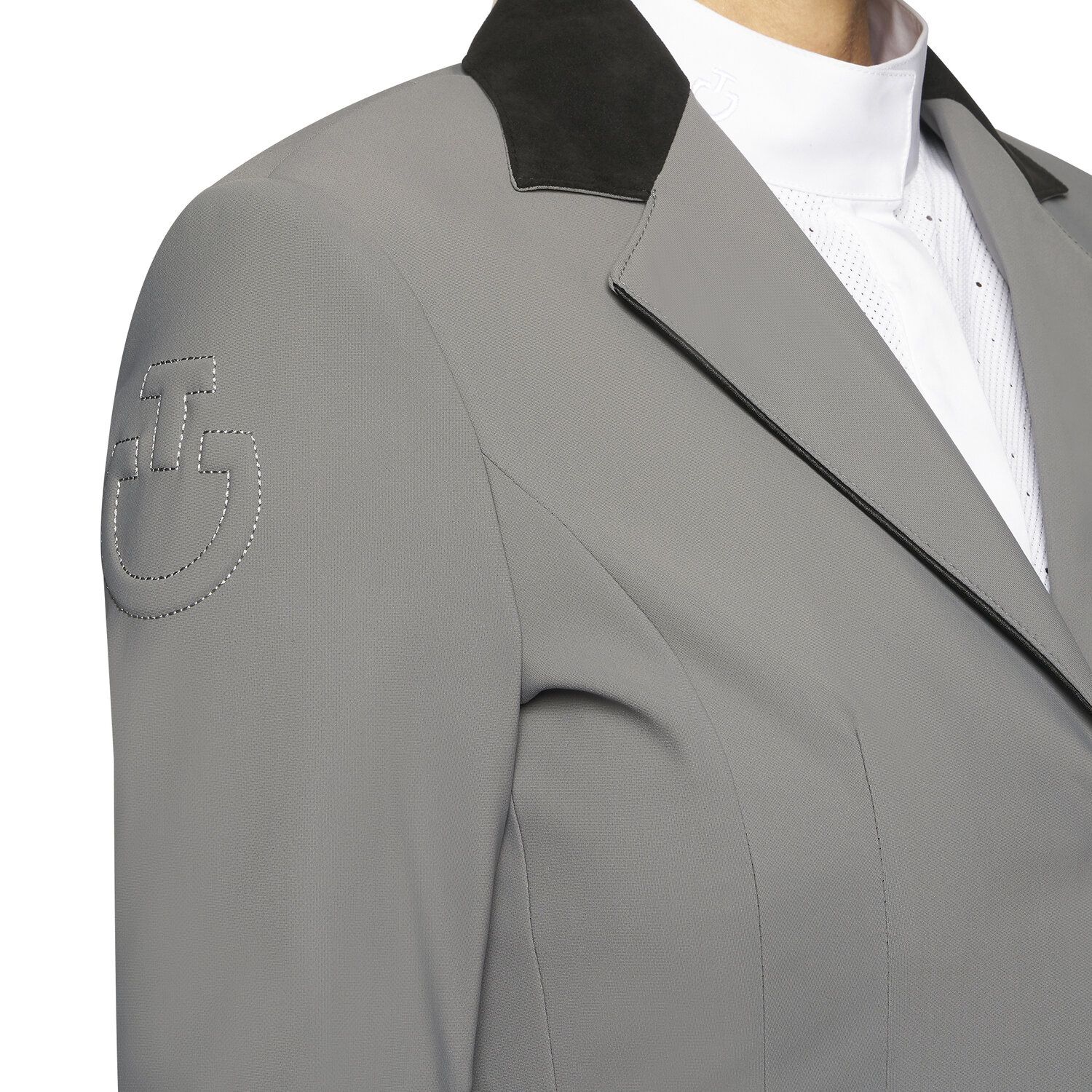 Veste Femme Cavalleria Toscana, Mélange Laine Grise, Zippée, Fabriquée En Italie, Taille XL