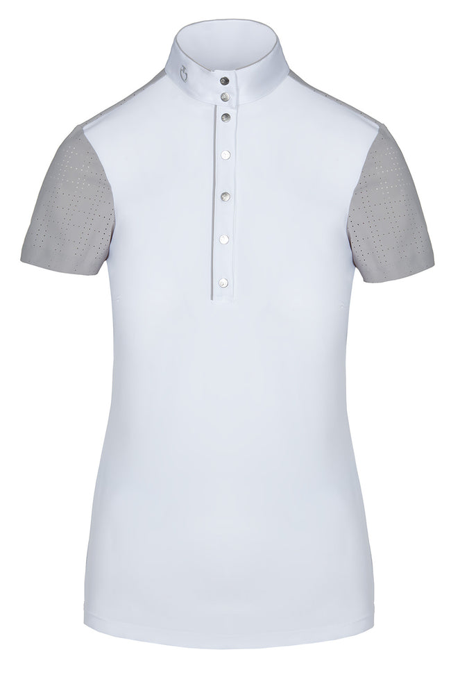 Cavalleria Toscana Perforated Competition Shirt with Piping S/S - Luxe EQ