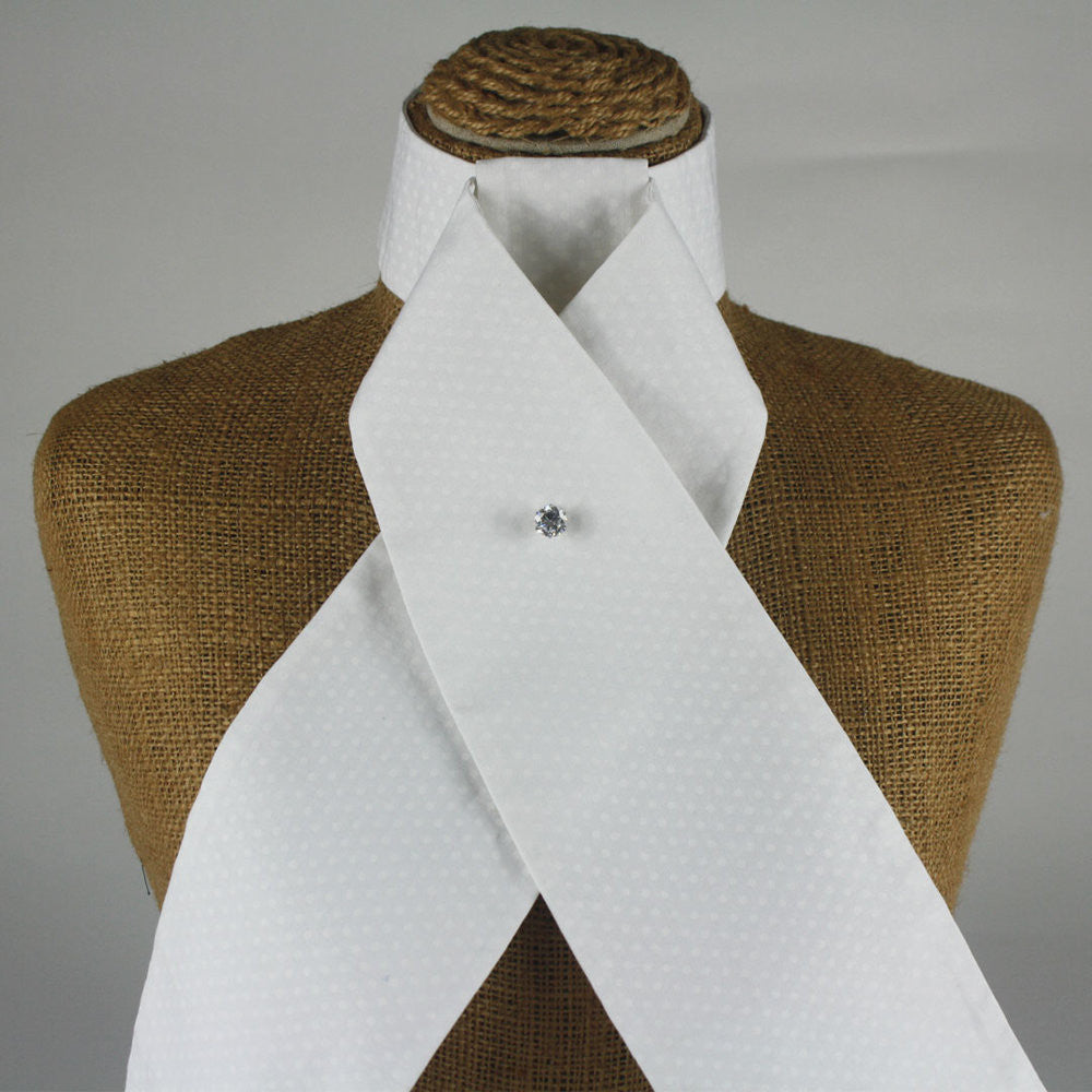 Style Stock Tie White Polka Dots - Luxe EQ