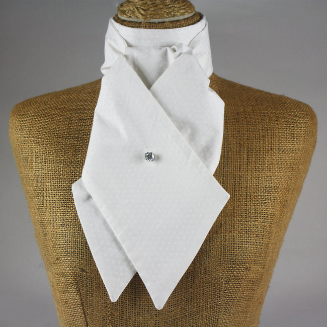 Style Stock Tie White Polka Dots - Luxe EQ