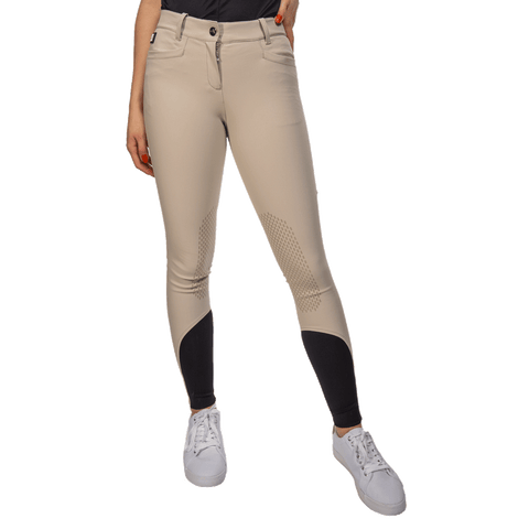 Equiline Women's Ash With Crystals Knee Grip Breeches