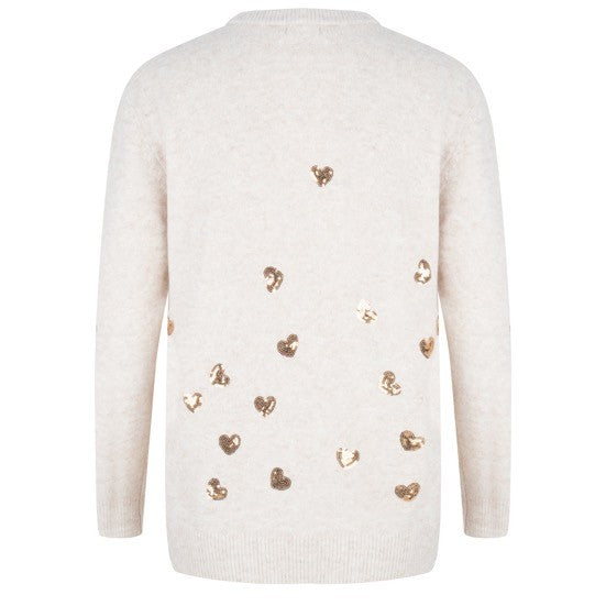 Esqualo Sequin Heart Sweater - Luxe EQ