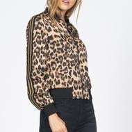 Black Orchid Luxe Bomber Jacket - Satin Leopard - Luxe EQ