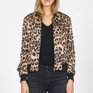 Black Orchid Luxe Bomber Jacket - Satin Leopard - Luxe EQ