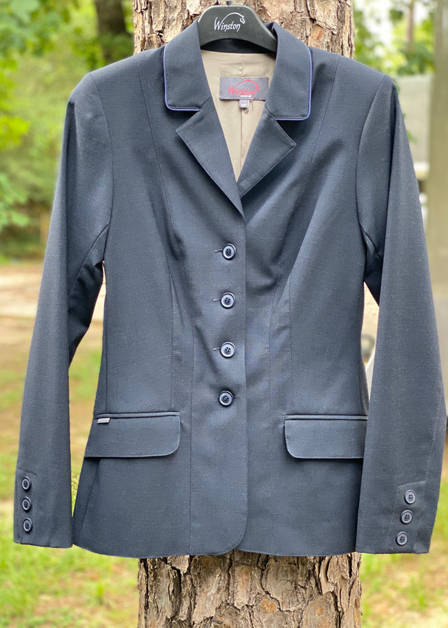 Winston Equestrian Coat Midnight with Navy Piping - Luxe EQ