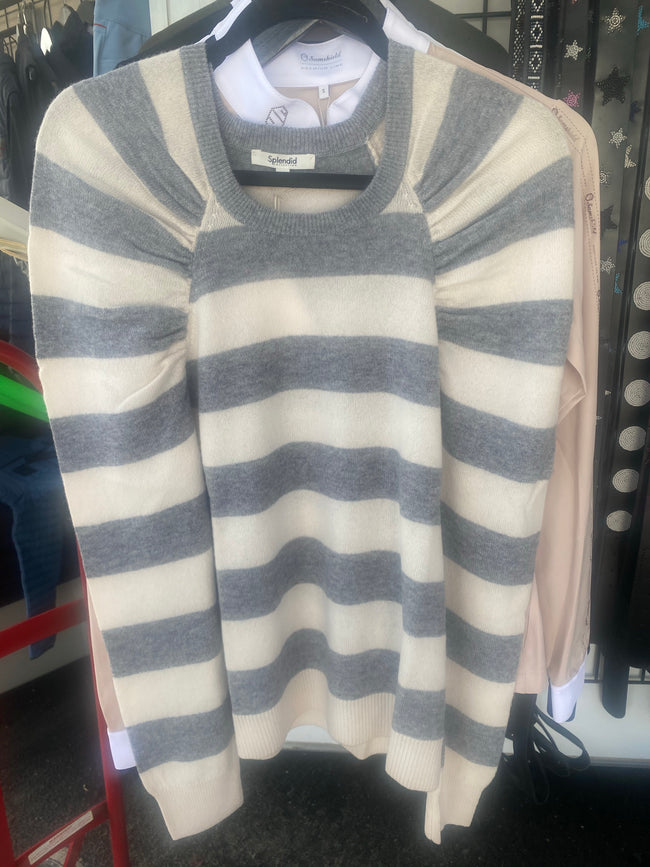 Splendid Puff Sleeve Stripe Sweater