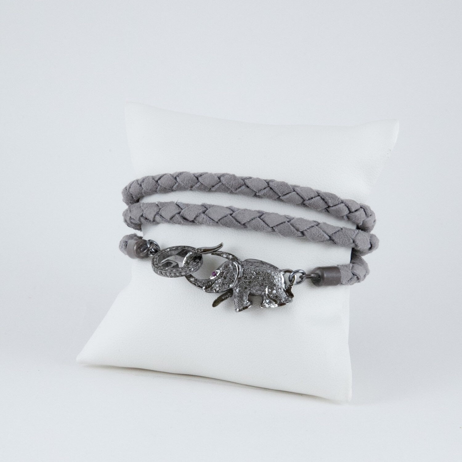Harvest Jewels Triple Wrap Braided Suede Elephant Bracelet - Luxe EQ