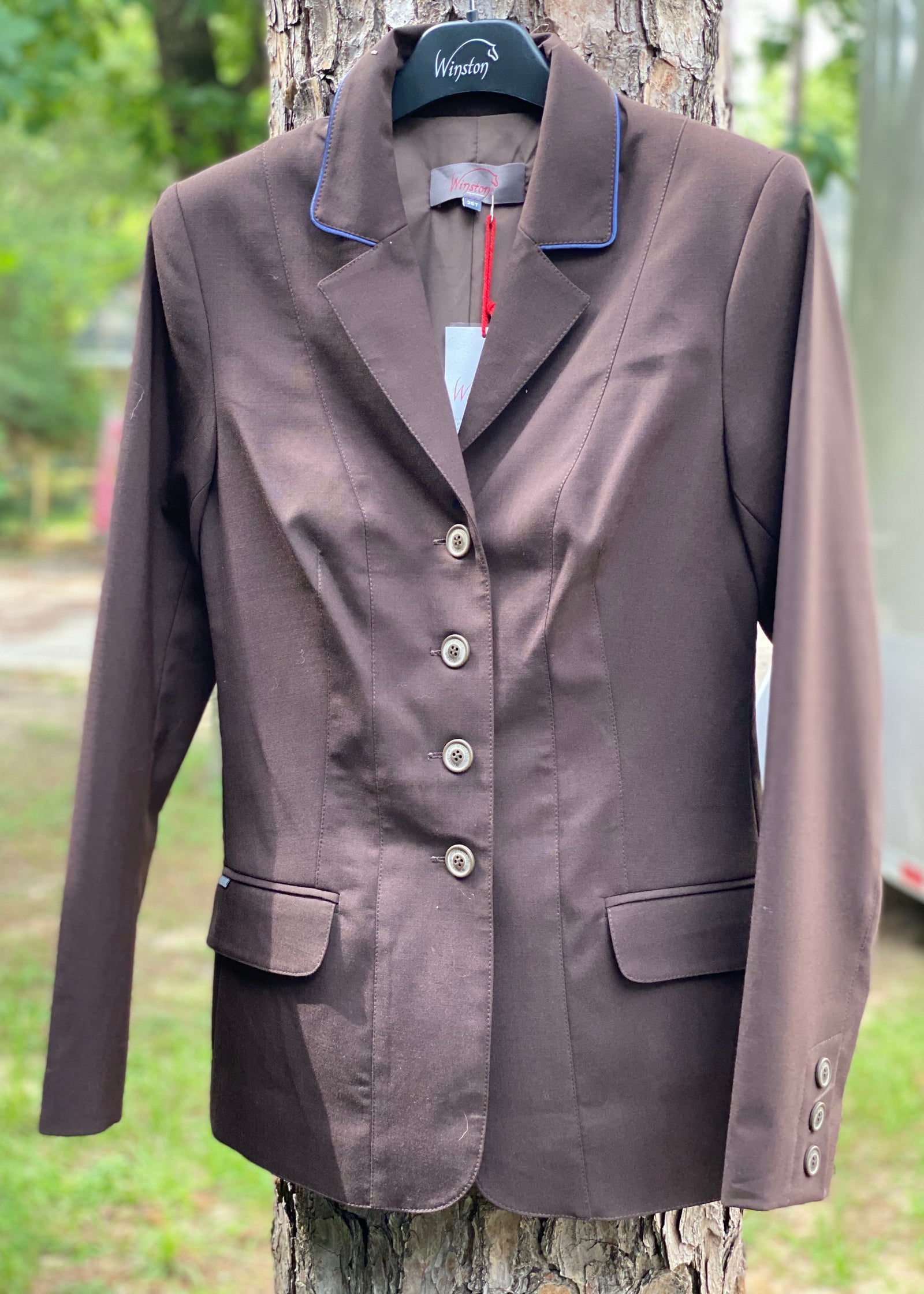 Winston Equestrian Coat Brown/Navy Piping - Luxe EQ