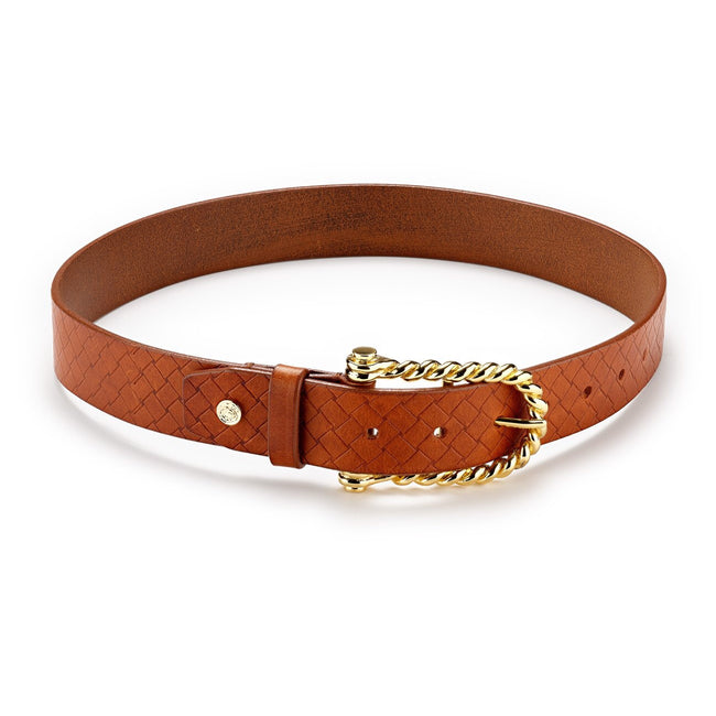 Hannah Childs Lifestyle Woven Emboss Belt Saddle - Luxe EQ